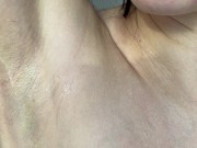 Shaves hairy armpits, shows shaved armpits! 8/16