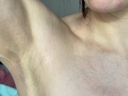Shaves hairy armpits, shows shaved armpits! 9/16