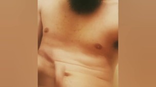Bearded bad boy jacks off for you and moans