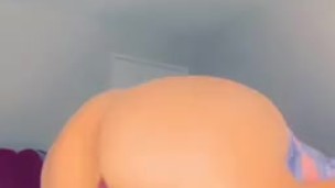 Big ass rides big dildo 