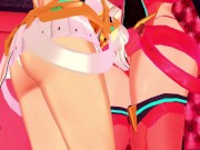 Pyra eats Mythra's pussy before tribbing - Xenoblade Chronicles 2 Hentai. 1/16