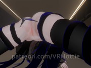 Blue Haired Devil Succubus in Straps Blindfold Rides For Senpai Tattoos POV Lap Dance Hentai Robe 10/16