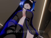 Blue Haired Devil Succubus in Straps Blindfold Rides For Senpai Tattoos POV Lap Dance Hentai Robe 8/16