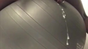 Cum Drips Down Fitness Ball | OnlyFans / jocktheblackthot