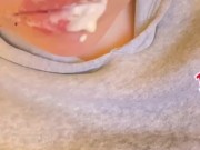 Pale BBW eating Fried chicken ASMR mouth POV 