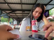 I love the reaction of my girlfriend using her toy in public // lovense lush control