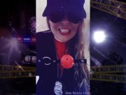 Trying on my police accessories. Even drinking the coffee to go with it. 12/16