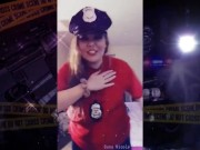 Trying on my police accessories. Even drinking the coffee to go with it. 14/16