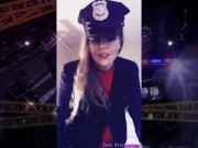 Trying on my police accessories. Even drinking the coffee to go with it. 3/16