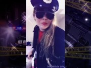 Trying on my police accessories. Even drinking the coffee to go with it. 8/16