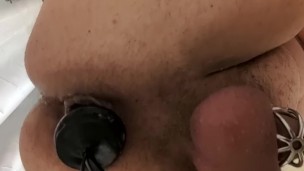 Pushing out Inflatable Vibrating Plug