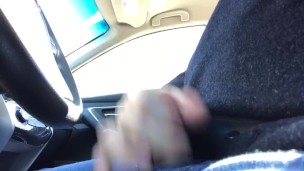 Daddy Edges His Thick Cock While Driving