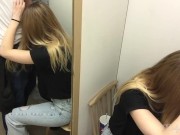 Рискованный минет и секс в примерочной магазина - почти поймали - Screenshot 7 of 16 - Doggystyle