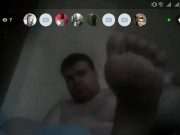 Артем сам себе лижет ноги на трансляции self suck autofellatio self footjob