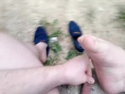 Артем дрочит ногами сам себе self suck autofellatio self footjob