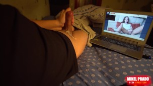 A beautiful girl undresses and masturbates with me in a video chat - I finish in half a minute