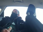 Jerking it in my car at work 