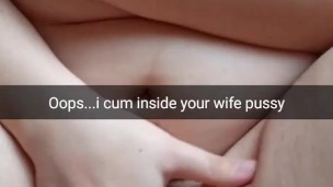 Oops...sorry, but looks like your cheating wife get pregnant after my creampie [Cuckold. Snapchat]