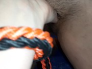 Моя рабыня на поводке с небритой киской вылизала мои пальцы на ногах и киску - IkaSmokS 10/16