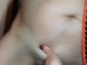 Моя рабыня на поводке с небритой киской вылизала мои пальцы на ногах и киску - IkaSmokS 8/16