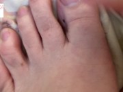 feet, casual, hair plucking, adding lotion, short outdoor clips - glimpseofme