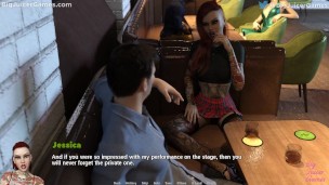 Temptations are everywhere #7: Redhead tattooed stripper gets fucked in the ass (HD Gameplay)