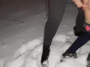 Под нами таял снег, когда мы трахались на улице - lesbian_illusion - Screenshot 1 of 16 - Spanking