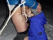 Её горячий язык согрел мою киску в тёмном, холодном лесу - lesbian_illusion 12/16