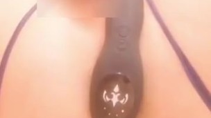 Crossdresser sissy dildo solo play