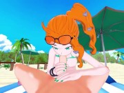 Sonia sucking dick on the beach, swallows cum. 11/16