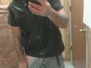 Mirror masturbation jerking off at work AGAIN