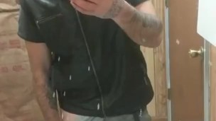 Mirror masturbation jerking off at work AGAIN