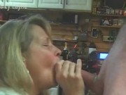 Mature  Deepthroats my Hard Cock and Swallows all my Young Cum