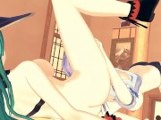 Reine eats Natsumi's pussy before they trib - Date a Live Hentai. 5/16