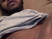 BBC cums quick while masturbating