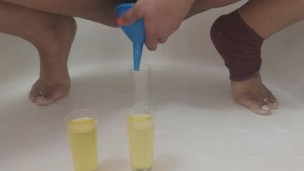 Pissing in shot glasses