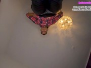 Gigantic girl shows her stinky dirty socks, sweaty Adidas shoes also her insoles sweaty feet 4/16