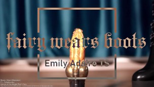 Fairy Wears Boots TRAILER Emily Adaire TS brunette lace lingerie & boots fantasy dildo