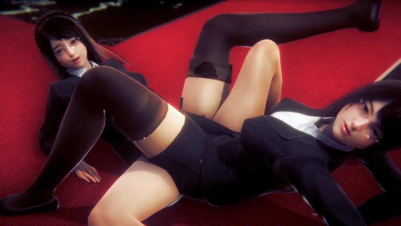 ciseaux lesbiennes au bureau loby avec uniforme - RedTube