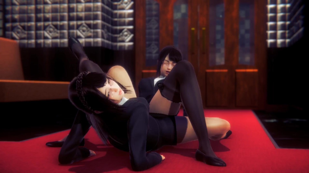 ciseaux lesbiennes au bureau loby avec uniforme - RedTube
