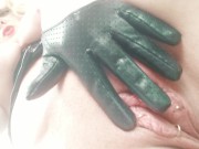 Topless in PVC corset phone video 6/16