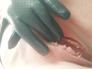 Topless in PVC corset phone video 8/16