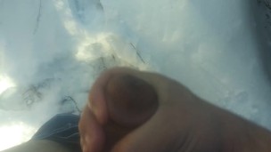 man moaning in the mountains masturbating