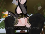 White Hair Strapped Hentai Babe Robe Doms and Steps on You Thigh High Strips Down POV Lap Dance 10/16