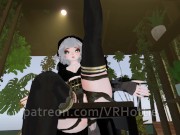 White Hair Strapped Hentai Babe Robe Doms and Steps on You Thigh High Strips Down POV Lap Dance 2/16