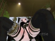 White Hair Strapped Hentai Babe Robe Doms and Steps on You Thigh High Strips Down POV Lap Dance 4/16