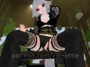 White Hair Strapped Hentai Babe Robe Doms and Steps on You Thigh High Strips Down POV Lap Dance 6/16