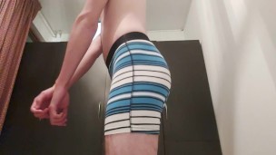 Boy shows his ass in underwear