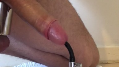 Full Insertion of Inflatable URETHRAL PENIS SOUNDING PUMP ** HORNY JERK OFF **