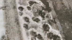 Sucking a Dildo Around the Apartment Building and Outside in The Snow in Bikini